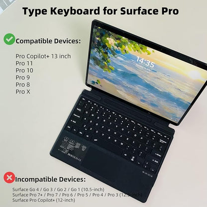 Keyboard for Microsoft Surface Pro Copilot+ / Pro 11 / Pro 10 / Pro 9 / Pro 8 / - Image 2