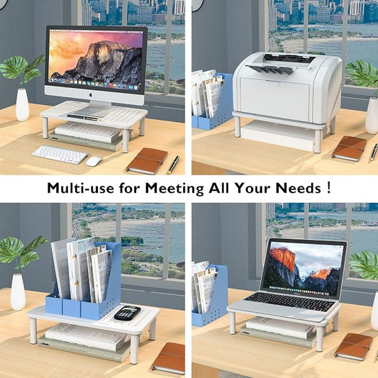 BONTEC 2 Pack 3 Height Adjustable Monitor Stand Riser - Image 2