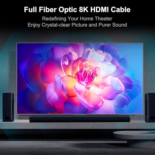 RUIPRO 8K Detachable Full Fiber Optic Armored HDMI 2.1 Cable 85FT, Ultra High - Image 8