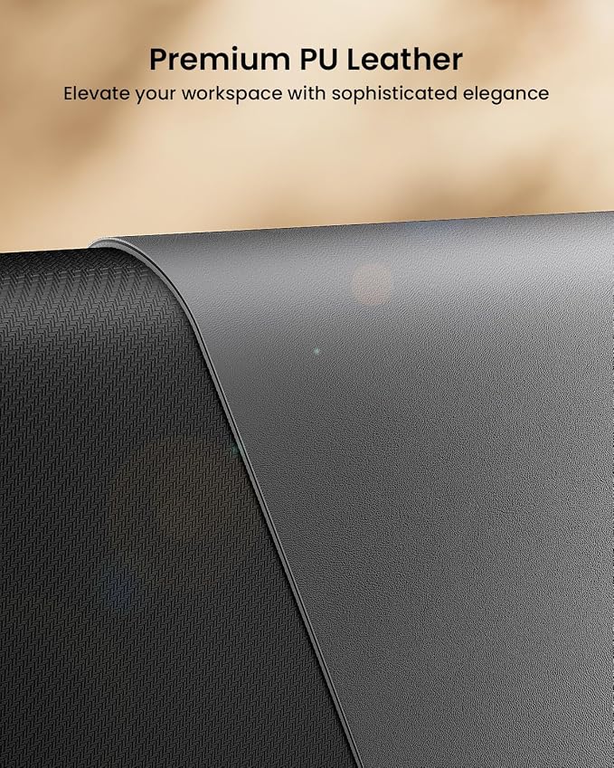 ProtoArc Leather Desk Mat, Large Mouse Pad- 31.5×15.8 inch, Non-Slip PU Leather - Image 2