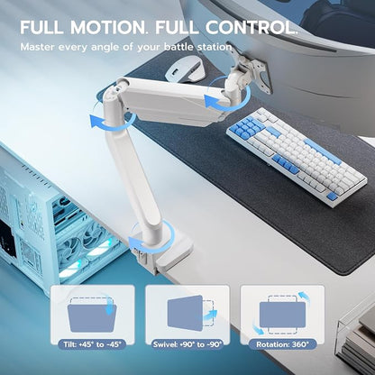 ARES WING Single Monitor Arm, Heavy Duty Adjustable Monitor Arm - Image 6
