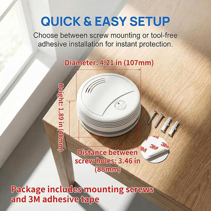 6 Pack Photoelectric Smoke Detector, 10-Year Battery Operated Fire Alarm - Image 2
