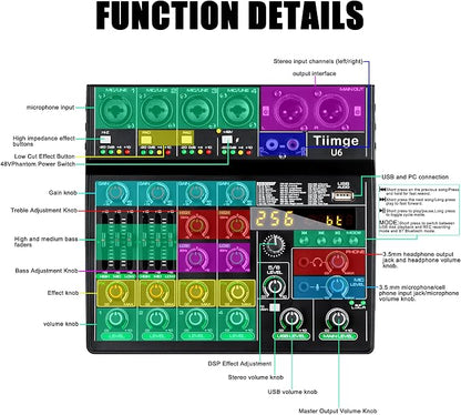Professional 6-Channel Audio Mixer - Image 7