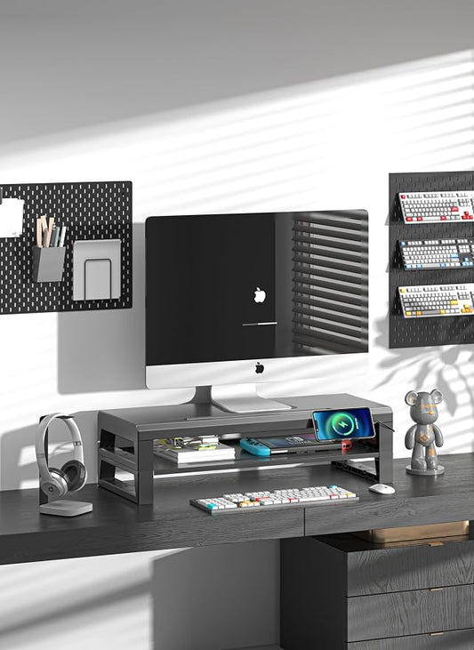2-Tier Metal Computer Monitor Stand & Laptop Desk Shelf, 21.6 Inches, 22W - Image 2