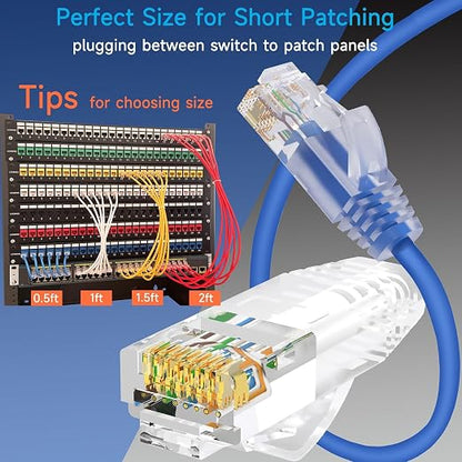 Cat6a Slim Ethernet Patch Cable 0.5 ft, Cat6a Patch Cable - Image 2