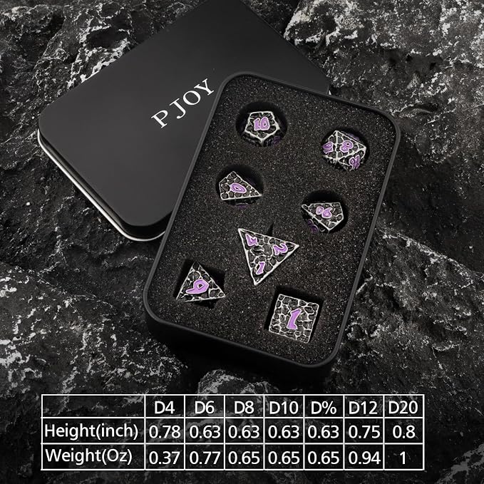 PJOY Metal Dice Set D&D for Dungeons and Dragons Dice - Image 6