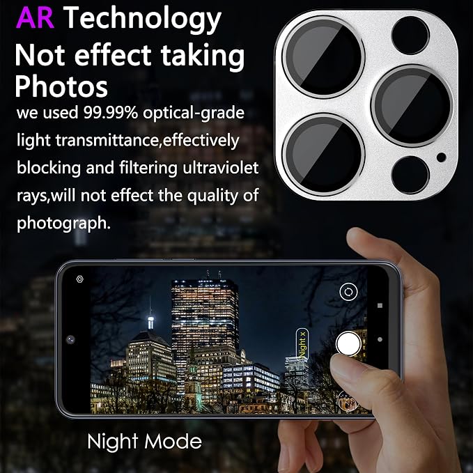 2 Pack Camera Lens Protector for iPhone 15 Pro/iPhone 15 Pro Max, AR Tempered - Image 3