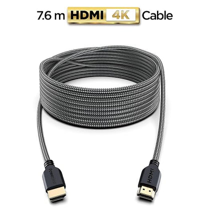 PowerBear 4K HDMI Cable 25 ft | High Speed Hdmi Cables, Braided Nylon & Gold - Image 2