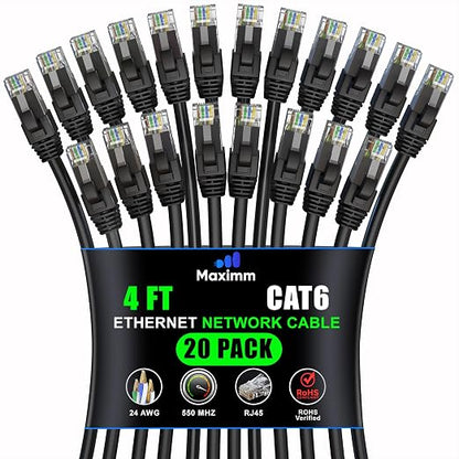Maximm Cat 6 Ethernet Cable 4 ft by MaximmCable