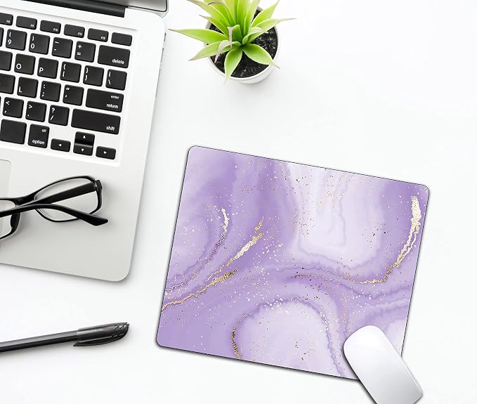 Gold Splatter Marble Mouse Pad, Anti-Slip Rubber Base Wireless Mouse Pads - Image 5