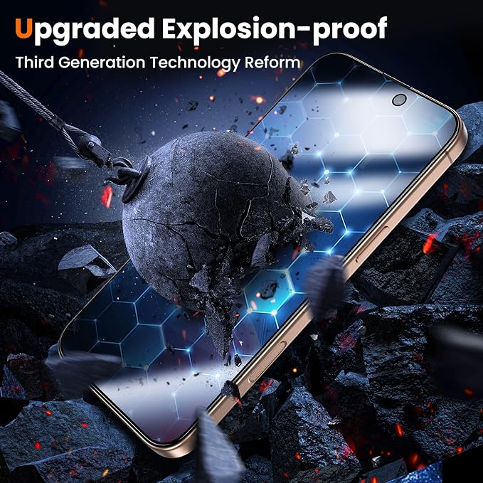 UniqueMe for iPhone 16 Pro Max Privacy Screen Protector, Privacy Screen 16 Pro - Image 6