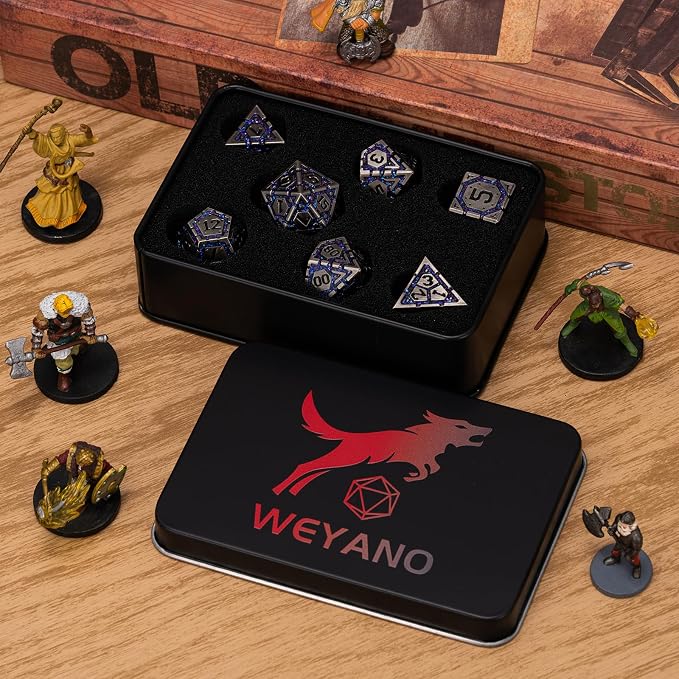 Metal D&D Dice Set, Polyhedral Metallic Dice - Image 6