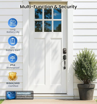 Veise KS02A Fingerprint Keyless Entry Door Lock, Auto Lock, Electronic Keypad - Image 5