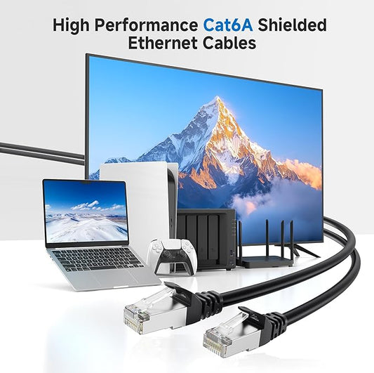Cable Matters 10Gbps 5-Pack Snagless Short Shielded Cat 6A Ethernet Cable - 3ft - Image 2