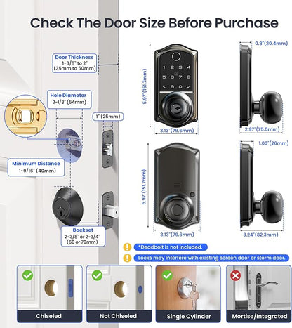 Veise VE018 Smart Knob Handle Lock - Image 8