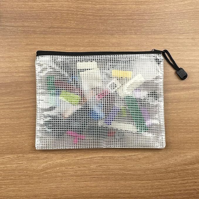 Oaimyy-16 PCS-12 x 16 Inches-Mesh Zipper Pouch, Plastic Zip File Folders Puzzle - Image 9