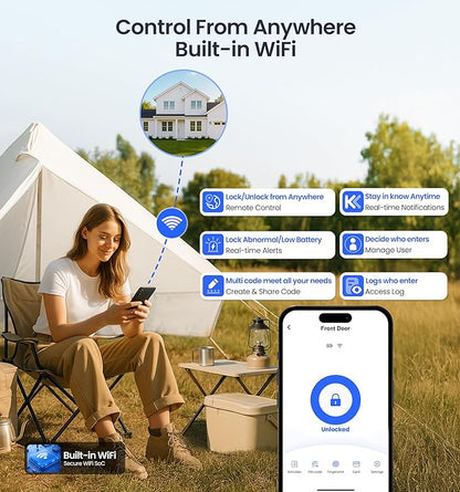 Veise VE027-L Built-in WiFi Smart Lock - Image 3