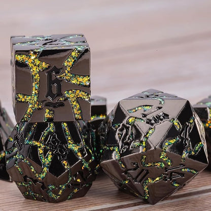 7PCS DND Dice Set, Metalli Crack Stripe Dice Set - Image 5