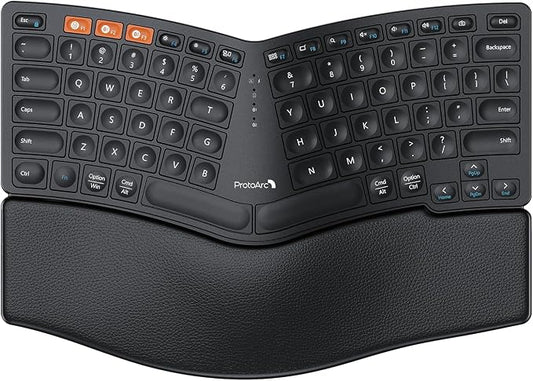 ProtoArc Bluetooth Ergonomic Keyboard, EK04 Mini Compact Wireless Ergo Keyboard by ProtoArc