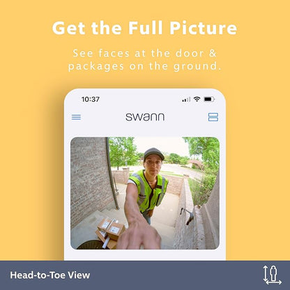 Swann EVO Video Doorbell: HD Video, Wired or Wire-Free, 140° Head-to-Toe View - Image 6