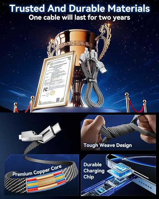 4-in-1 USB C to Lightning Cable, 46W High-Speed Charging & Fast Data Transfer - Image 6