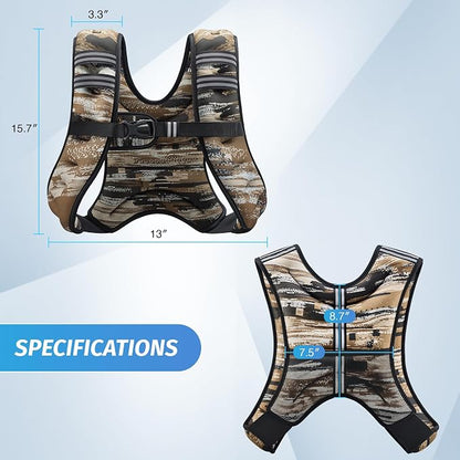 ZELUS Weighted Vest, 6lb/8lb/12lb/16lb/20lb/25lb/30lb Weight Vest - Image 8