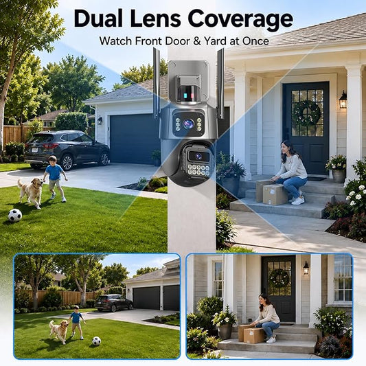Outdoor Camera, Dual Lens PTZ 6MP Security Camera Outdoor, 6X Digital Zoom - Image 2