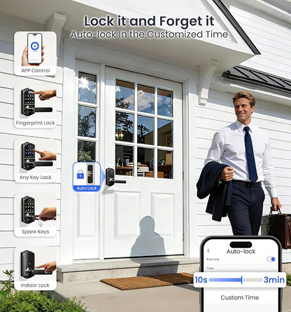 Veise VE019 Fingerprint Smart Lever Lock, App Control, Keyless Entry Door Lock - Image 7
