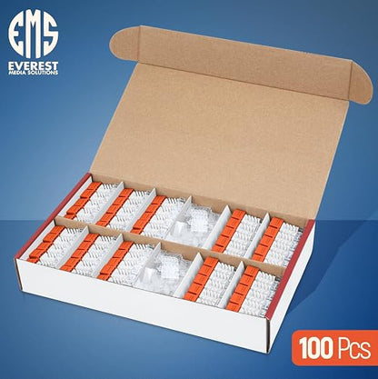 Everest 45° Angled RJ45 Cat6 Keystone Jacks 100-Pack in Orange - Image 2