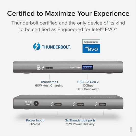 Plugable 5-in-1 Thunderbolt 4 Hub, Single 8K or Dual 4K Display, 4K HDMI - Image 2