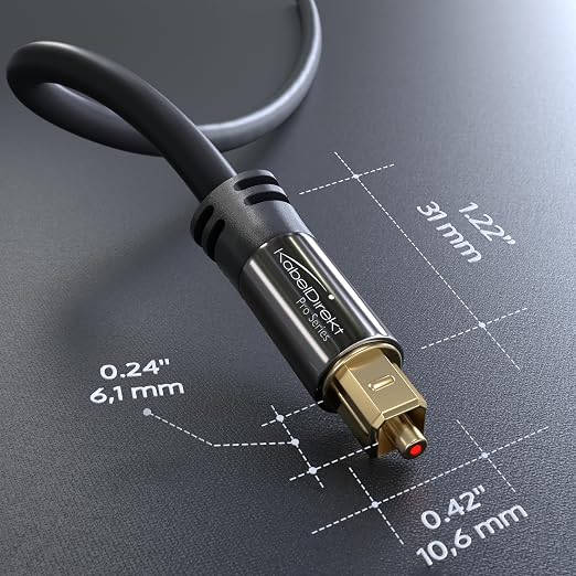 TOSLINK – Optical Audio Cable – 10ft – Designed in Germany – Fiber Optic Cable - Image 7