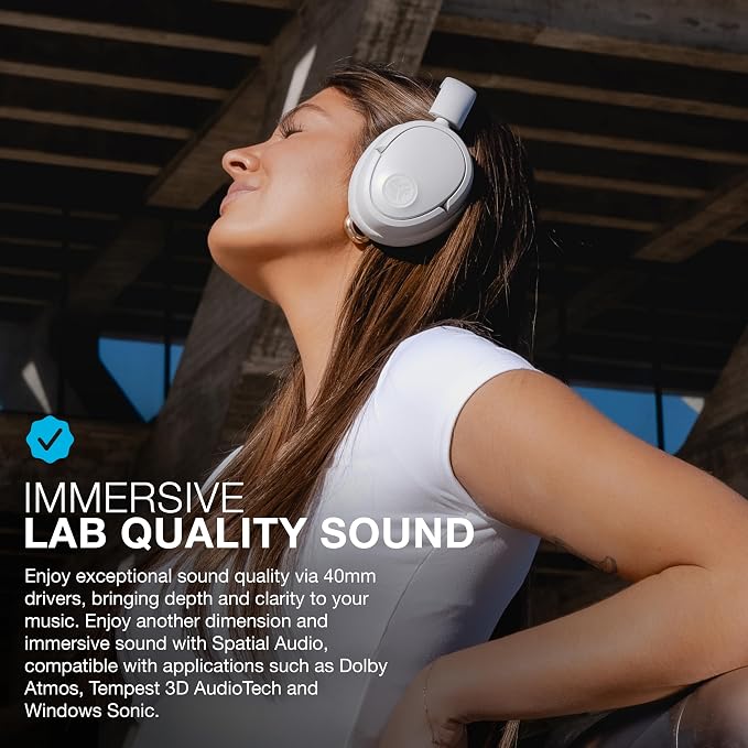 JLab JBuds Lux ANC Wireless Headphones, Cloud White, Hybrid Active Noise - Image 2