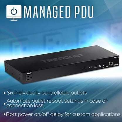 TRENDnet 6-Outlet Managed PDU, Rackmount Power Distribution Unit, UL Certified - Image 4