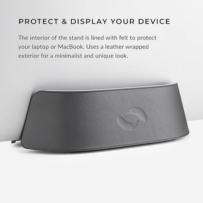 HumanCentric Vertical Laptop Stand in Vegan Black Leather, Upright Adjustable - Image 4
