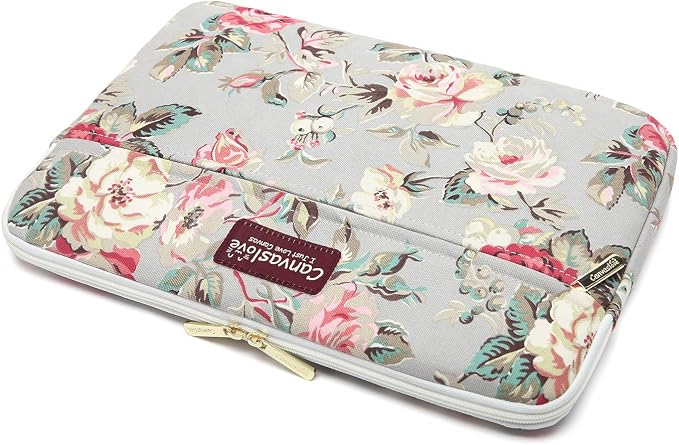 Canvaslove Rose Pattern Canvas Laptop Sleeve Case Bag - Image 6