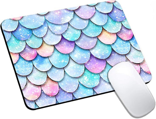 Mouse Pad, Cute Glitter Mermaid Scale Mouse Pads by HUOCAIREN