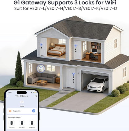 Veise VE017G Wi-Fi Keyless Entry Door Lock, App Remote & Voice Control - Image 9
