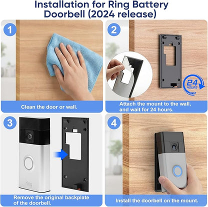 No Drilling Doorbell Mount for Ring Battery Doorbell, Adhesive Camera Door - Image 4