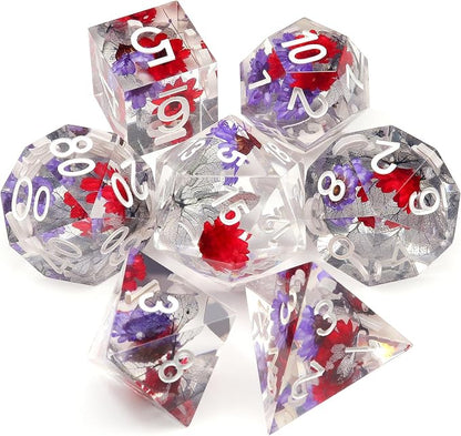 Haxtec Flower DND Dice Set Sharp Edge Dice - Image 7