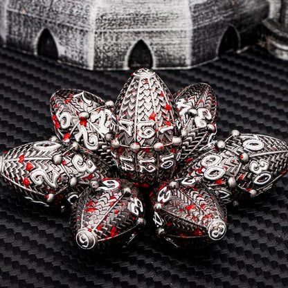 ARUOHHA DND Metal Dice Blood Splatter Dragon Egg Dice - Image 5