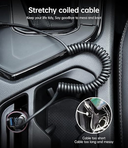 Coiled iPhone Charger Cable for Car, Lightning Cable 2 Pack 5ft, Short iPhone - Image 4