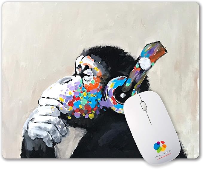Mouse pad, Mouse pad with Design, Gorilla Oil Painting Graffiti, Funny Home and - Image 8