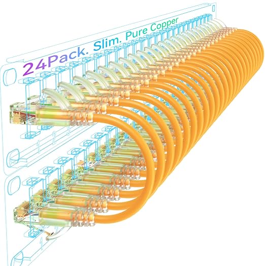 Sokqovt Cat6a Patch Cables Slim 1ft, Flexible Cat6 Ethernet Cable 10G 550MHZ by Unknown