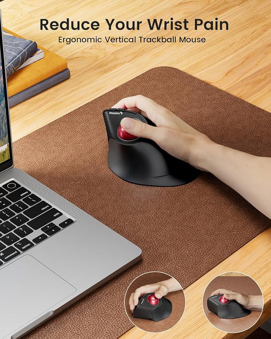 ProtoArc Vertical Wireless Trackball Mouse, EM05 NL Bluetooth Ergonomic - Image 2