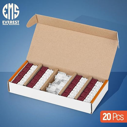 Everest 90° Angled RJ45 Cat6A Keystone Jacks 20-Pack in Red - Image 2