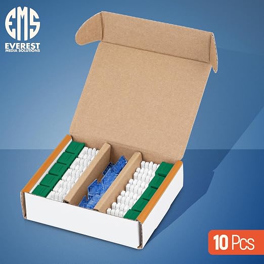 Everest 90° Angled RJ45 Cat5e Keystone Jacks 10-Pack in Green - Image 2