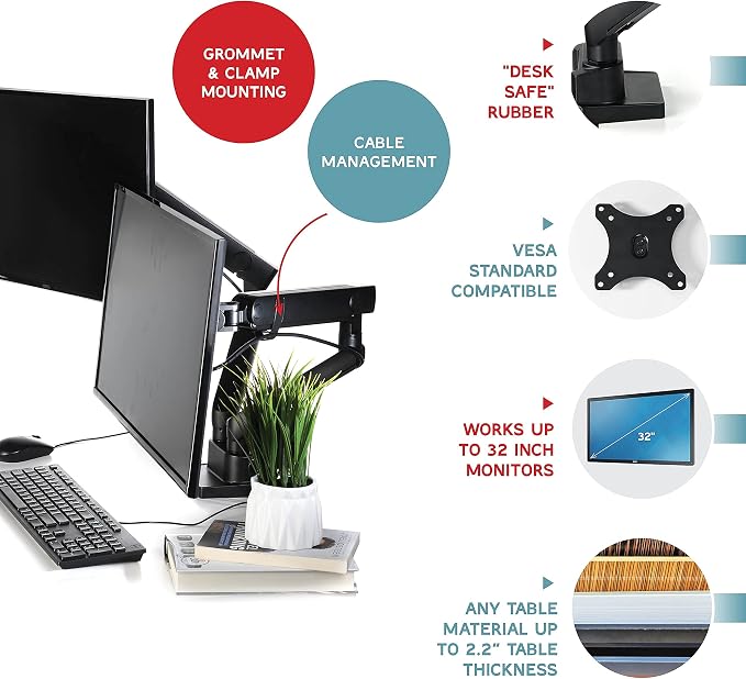 Dual Monitor Stand, Dual Monitor Arm, Dual Monitor Mount vesa Mount, soporte - Image 5
