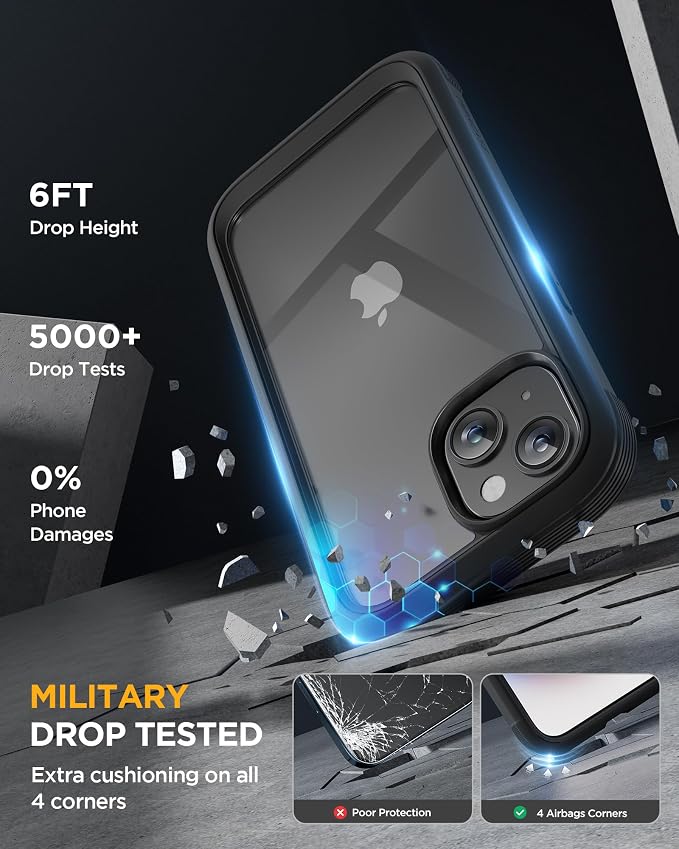 Miracase Glass Series Designed for iPhone 15 Plus Case 6.7', Full-Body Military - Image 3