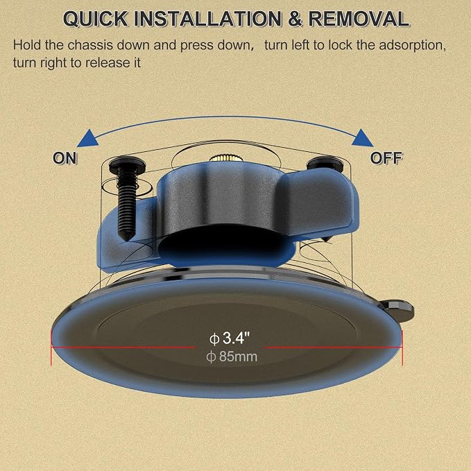 Suction Cup Mount, Windshield Suction Mount Bracket, Single Suction Base - Image 6
