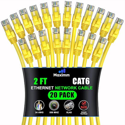 Maximm Cat 6 Ethernet Cable 2 ft by MaximmCable